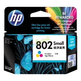 Cartridge Original HP 802 Color CH562ZZ, Tinta Printer HP Deskjet 1000 1010 1011 1050 1510 1511 2000 2050 3000 3050 All-in-One